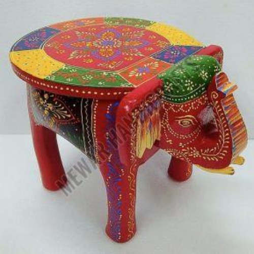 Elephant Shape Wooden Stool